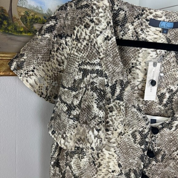 Anthropologie Eva Franco Willow Snake Printed Blouse NWT Size Medium - Picture 9 of 15